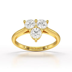 3 Stone Triangle Cut 1.03 CT Lab Diamond Engagement Ring - Jama Jewels