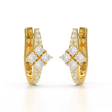 1.07 CT Princess Cut Lab Diamond Hoop Earrings