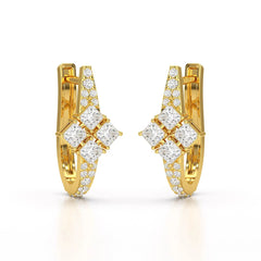 1.07 CT Princess Cut Lab Diamond Hoop Earrings Jama Jewels