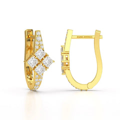 1.07 CT Princess Cut Lab Diamond Hoop Earrings Jama Jewels