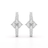 1.07 CT Princess Cut Lab Diamond Hoop Earrings