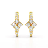 1.07 CT Princess Cut Lab Diamond Hoop Earrings