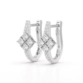 1.07 CT Princess Cut Lab Diamond Hoop Earrings Jama Jewels