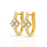 1.07 CT Princess Cut Lab Diamond Hoop Earrings