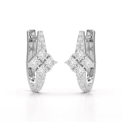 1.07 CT Princess Cut Lab Diamond Hoop Earrings Jama Jewels