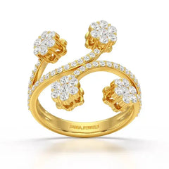 1.12 CT Flower Shape Lab Diamond White Gold Ring