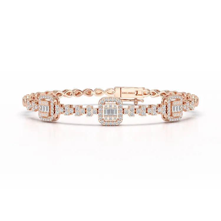 1.13 CT Baguette Cut Lab Diamond Bracelet