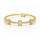 1.13 CT Baguette Cut Lab Diamond Bracelet