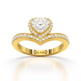 1.13 CT Heart Cut Lab Diamond Ring