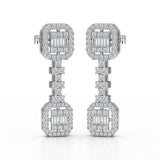 1.16 CT Baguette Cut Lab Diamond Drop Earring