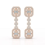 1.16 CT Baguette Cut Lab Diamond Drop Earring
