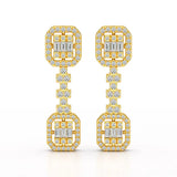 1.16 CT Baguette Cut Lab Diamond Drop Earring