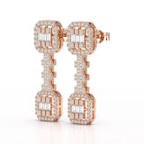 1.16 CT Baguette Cut Lab Diamond Drop Earring