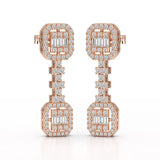 1.16 CT Baguette Cut Lab Diamond Drop Earring