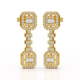 1.16 CT Baguette Cut Lab Diamond Drop Earring