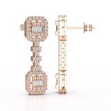 1.16 CT Baguette Cut Lab Diamond Drop Earring