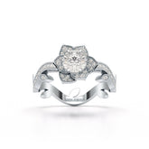 1.16 CT Flower Cut Round Lab Diamond Ring