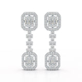 1.16 CT Baguette Cut Lab Diamond Drop Earring