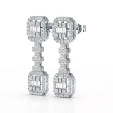 1.16 CT Baguette Cut Lab Diamond Drop Earring