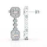 1.16 CT Baguette Cut Lab Diamond Drop Earring