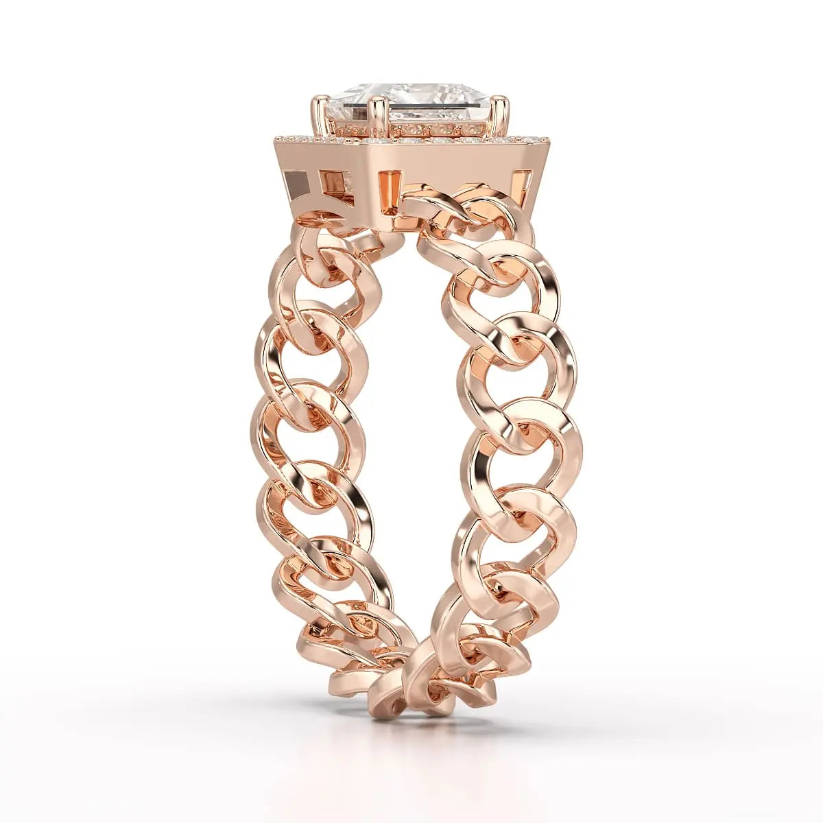 1.18 CT Princess Cut Halo Lab Diamond Ring Jama Jewels