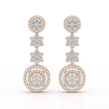 1.18 CT Round Cut Dangle Drop Lab Diamond Earring