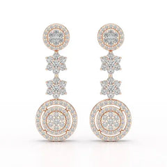 1.18 CT Round Cut Dangle Drop Lab Diamond Earring