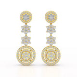 1.18 CT Round Cut Dangle Drop Lab Diamond Earring