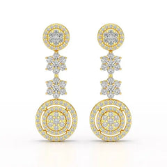 1.18 CT Round Cut Dangle Drop Lab Diamond Earring
