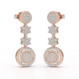 1.18 CT Round Cut Dangle Drop Lab Diamond Earring