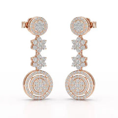 1.18 CT Round Cut Dangle Drop Lab Diamond Earring