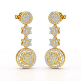 1.18 CT Round Cut Dangle Drop Lab Diamond Earring