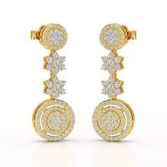 1.18 CT Round Cut Dangle Drop Lab Diamond Earring