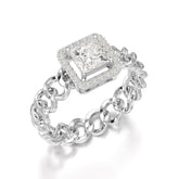 1.18 CT Princess Cut Halo Lab Diamond Ring