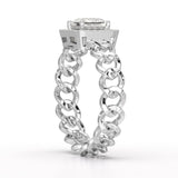 1.18 CT Princess Cut Halo Lab Diamond Ring