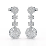 1.18 CT Round Cut Dangle Drop Lab Diamond Earring