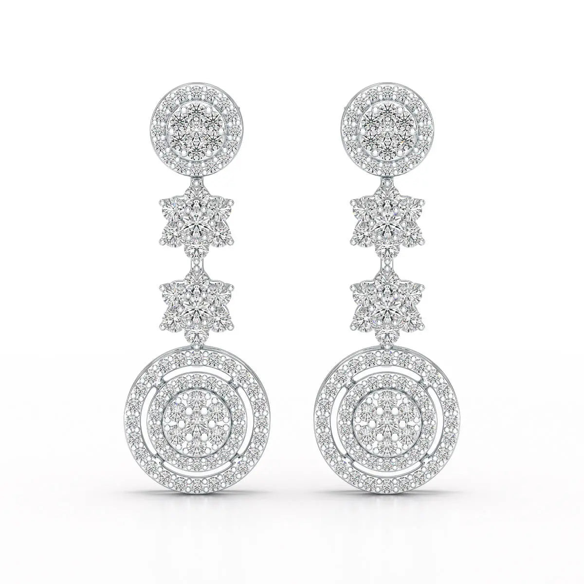 1.18 CT Round Cut Dangle Drop Lab Diamond Earring