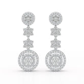 1.18 CT Round Cut Dangle Drop Lab Diamond Earring