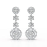1.18 CT Round Cut Dangle Drop Lab Diamond Earring