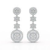 1.18 CT Round Cut Dangle Drop Lab Diamond Earring