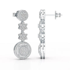 1.18 CT Round Cut Dangle Drop Lab Diamond Earring