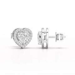 1.21 CT Lab Diamond Heart Shape Stud Earrings Jama Jewels