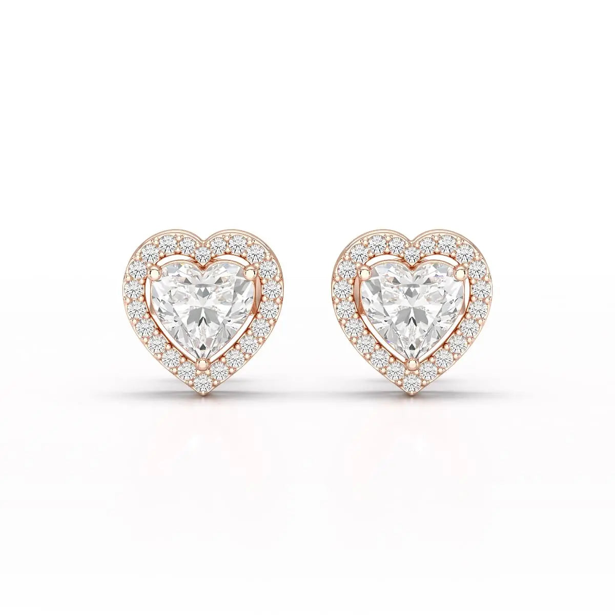 1.21 CT Lab Diamond Heart Shape Stud Earrings Jama Jewels
