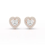 1.21 CT Lab Diamond Heart Shape Stud Earrings