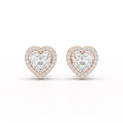 1.21 CT Lab Diamond Heart Shape Stud Earrings Jama Jewels
