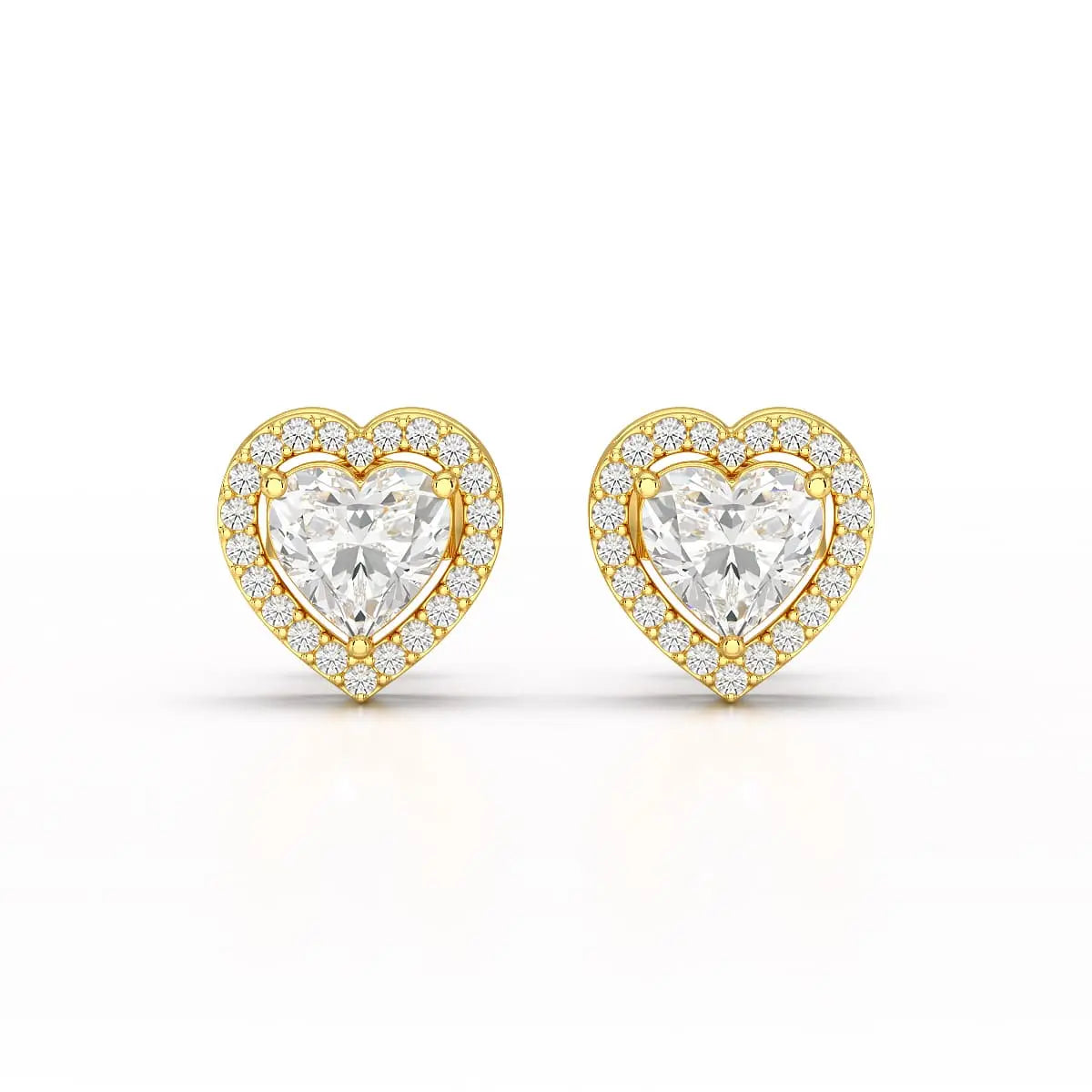 1.21 CT Lab Diamond Heart Shape Stud Earrings Jama Jewels