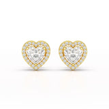 1.21 CT Lab Diamond Heart Shape Stud Earrings