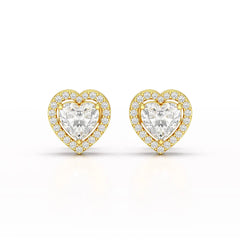 1.21 CT Lab Diamond Heart Shape Stud Earrings Jama Jewels