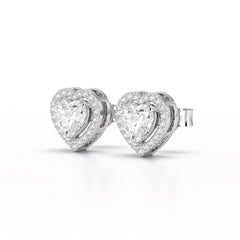 1.21 CT Lab Diamond Heart Shape Stud Earrings Jama Jewels