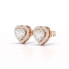 1.21 CT Lab Diamond Heart Shape Stud Earrings Jama Jewels
